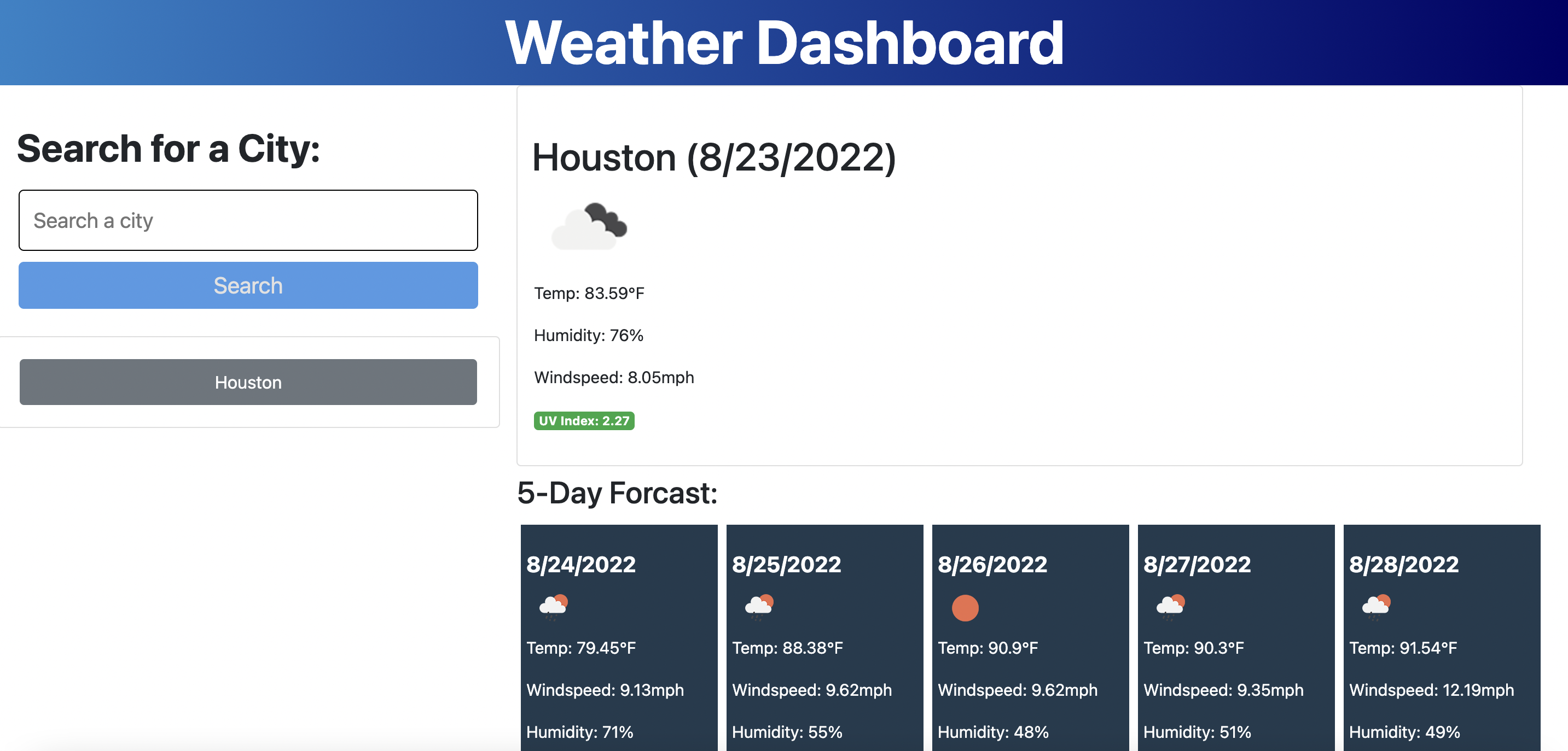 Weather-Dashboard